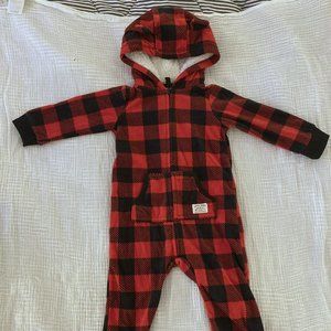 Carters Fleece/Sherpa Jumpsuit Bunting - 18M - Buffalo Plaid
